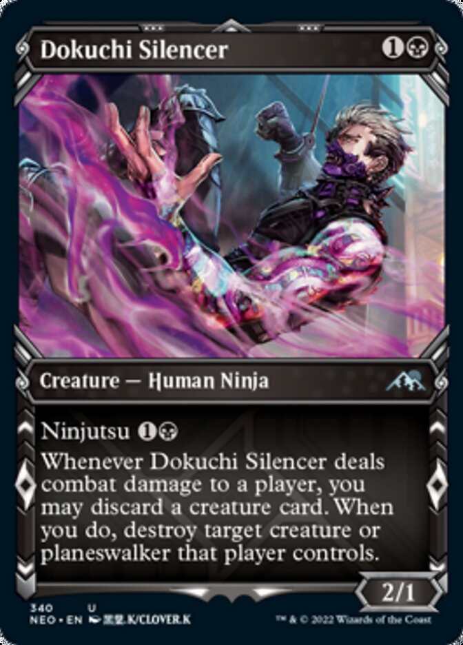 Dokuchi Silencer (Showcase Ninja) [Kamigawa: Neon Dynasty] | Galactic Gamez