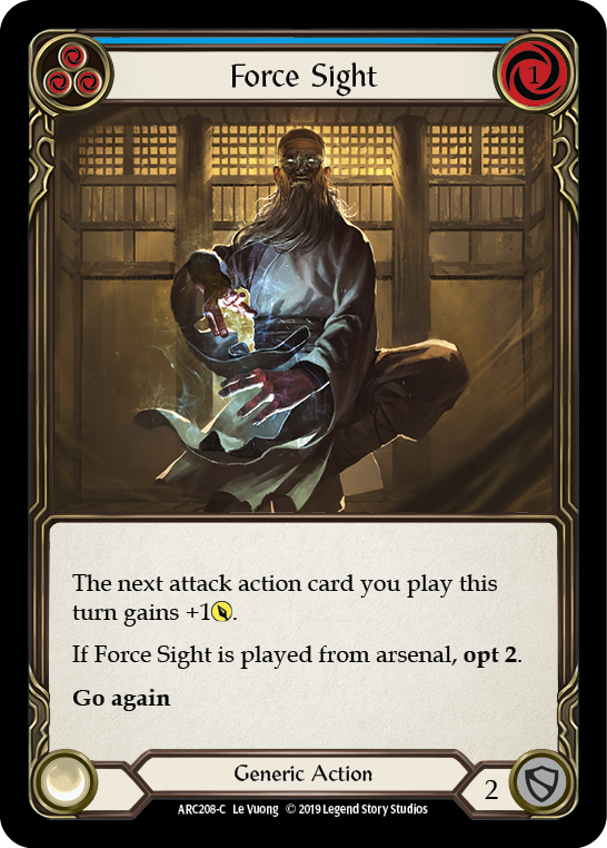 Force Sight (Blue) [ARC208-C] (Arcane Rising)  1st Edition Rainbow Foil | Galactic Gamez