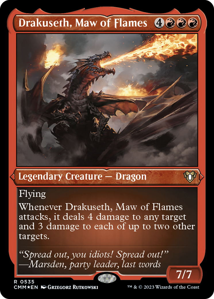 Drakuseth, Maw of Flames (Foil Etched) [Commander Masters] | Galactic Gamez