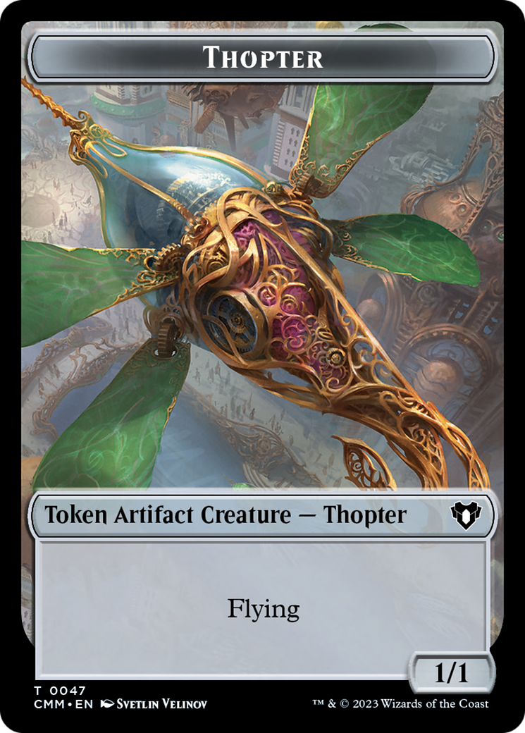 Thopter // Dragon (0020) Double-Sided Token [Commander Masters Tokens] | Galactic Gamez