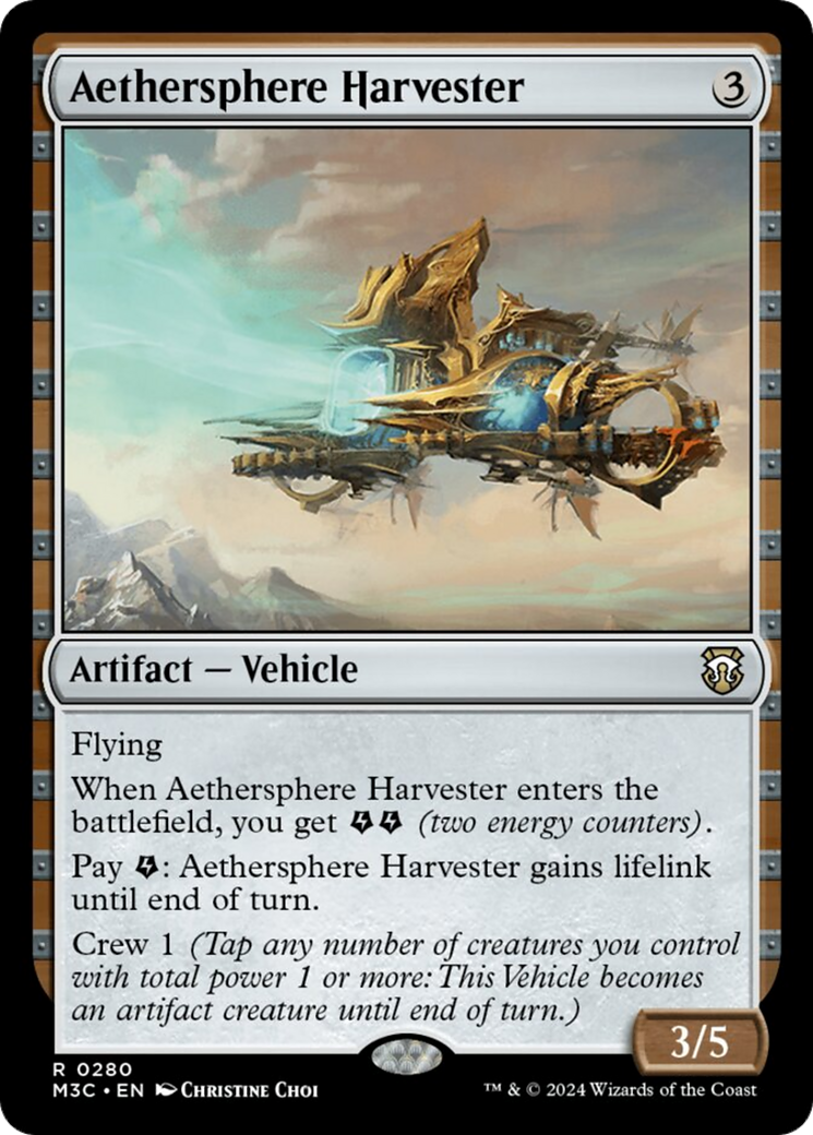 Aethersphere Harvester (Ripple Foil) [Modern Horizons 3 Commander] | Galactic Gamez