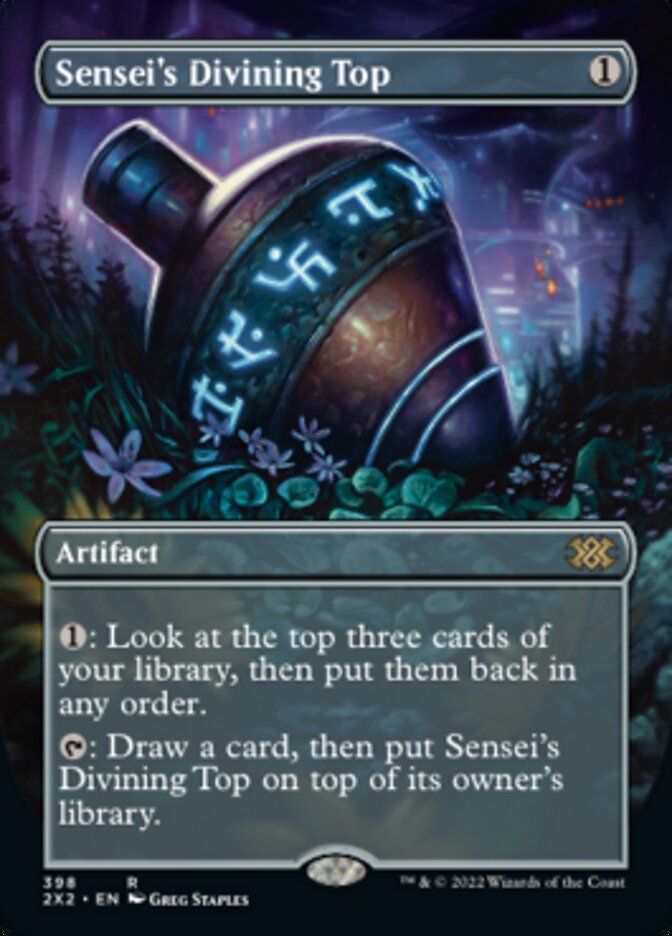 Sensei's Divining Top (Borderless Alternate Art) [Double Masters 2022] | Galactic Gamez