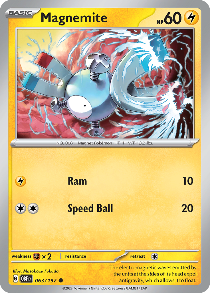 Magnemite (063/197) [Scarlet & Violet: Obsidian Flames] | Galactic Gamez