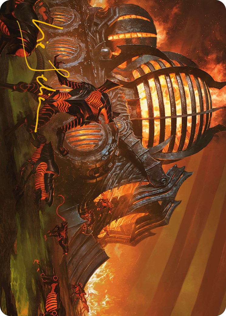 Urabrask's Forge Art Card (Gold-Stamped Signature) [Phyrexia: All Will Be One Art Series] | Galactic Gamez
