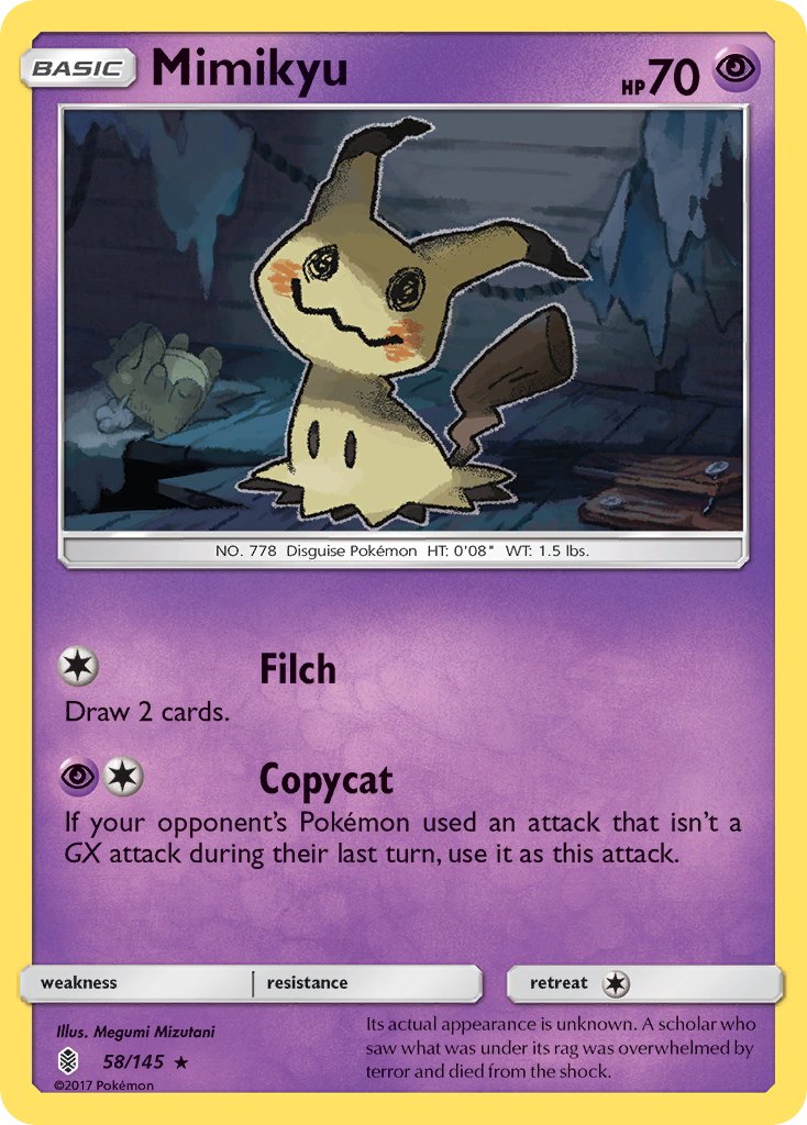 Mimikyu (58/145) (Theme Deck Exclusive) [Sun & Moon: Guardians Rising] | Galactic Gamez