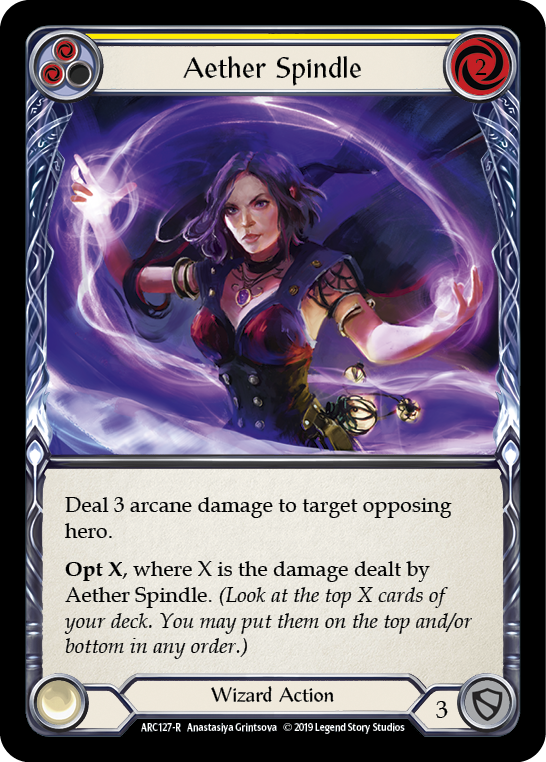 Aether Spindle (Yellow) [ARC127-R] (Arcane Rising)  1st Edition Normal | Galactic Gamez