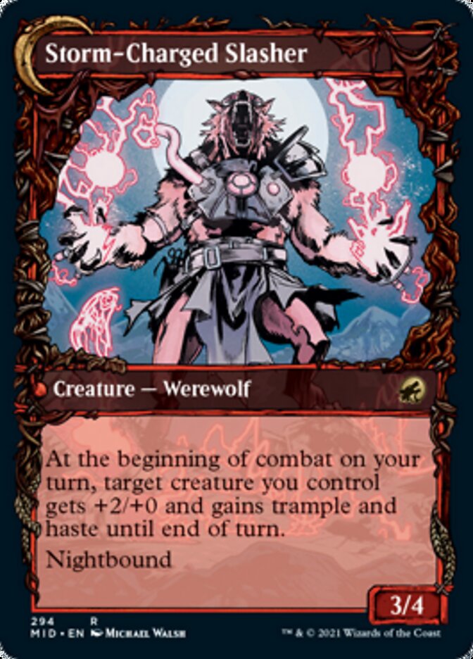Reckless Stormseeker // Storm-Charged Slasher (Showcase Equinox) [Innistrad: Midnight Hunt] | Galactic Gamez