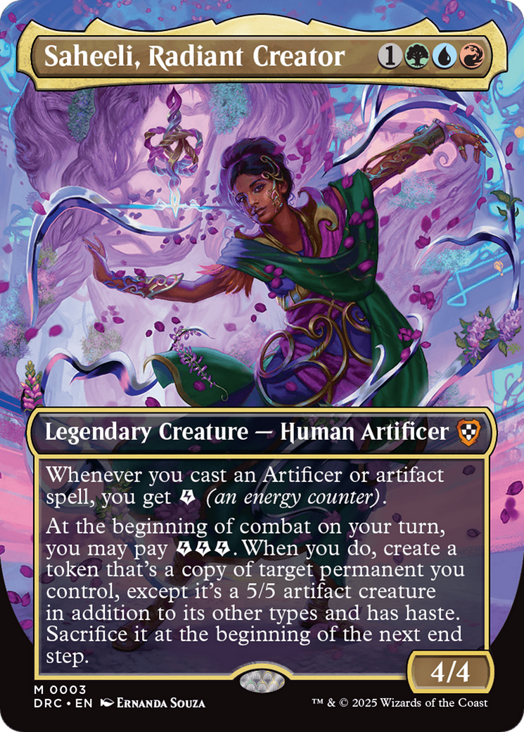 Saheeli, Radiant Creator (Borderless) [Aetherdrift Commander] | Galactic Gamez