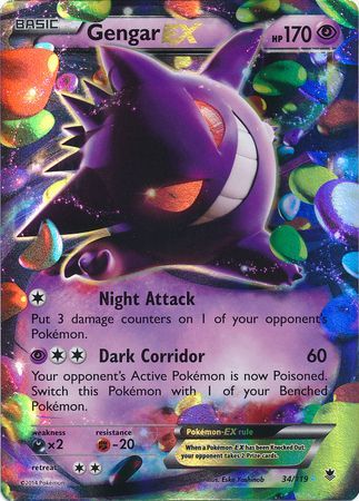 Gengar EX (34/119) (Jumbo Card) [XY: Phantom Forces] | Galactic Gamez