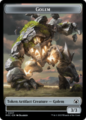 Golem // Blood Double-Sided Token [March of the Machine Commander Tokens] | Galactic Gamez