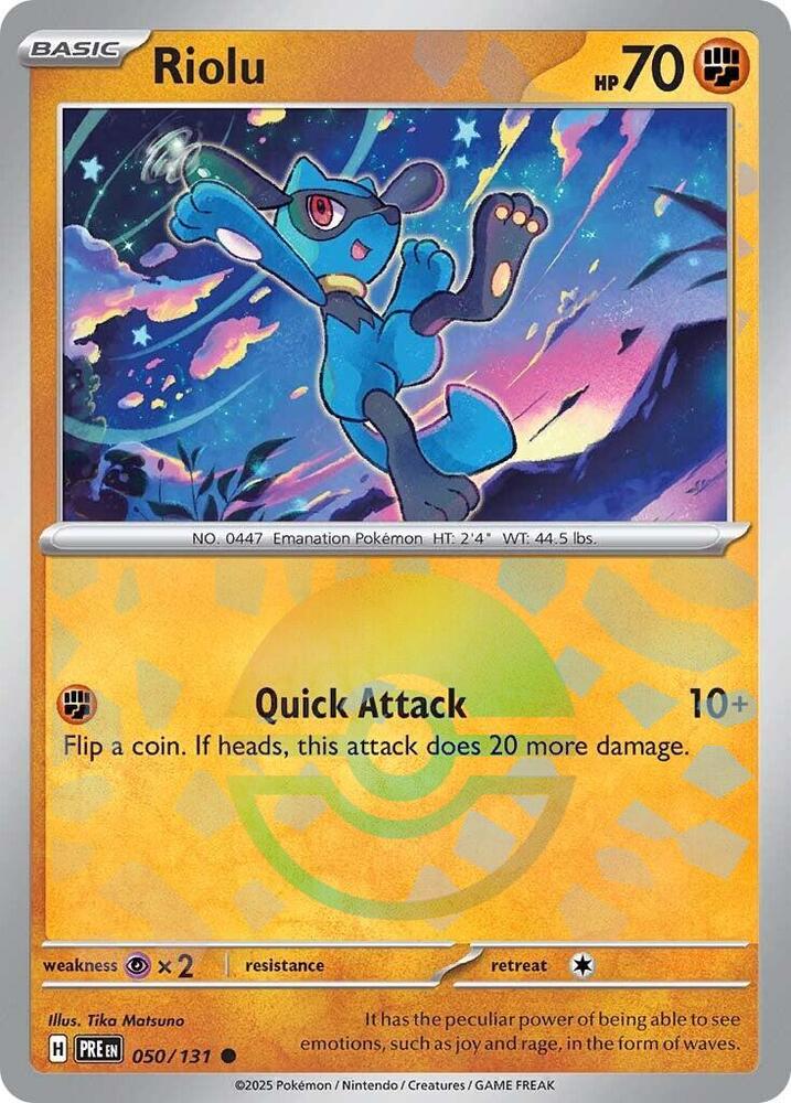 Riolu (050/131) (Poke Ball Pattern) [Scarlet & Violet: Prismatic Evolutions] | Galactic Gamez