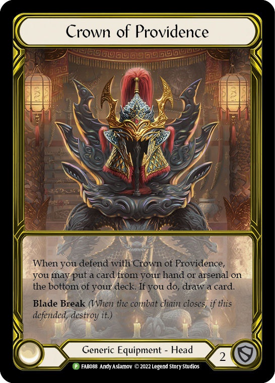Crown of Providence (Golden) [FAB088] (Promo)  Cold Foil | Galactic Gamez