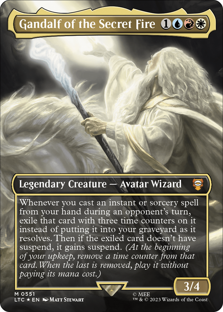 Gandalf of the Secret Fire (Borderless) (Surge Foil) [The Lord of the Rings: Tales of Middle-Earth Commander] | Galactic Gamez