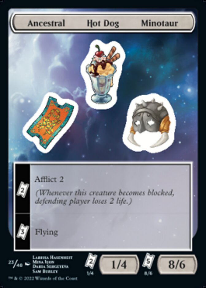 Ancestral Hot Dog Minotaur [Unfinity Stickers] | Galactic Gamez