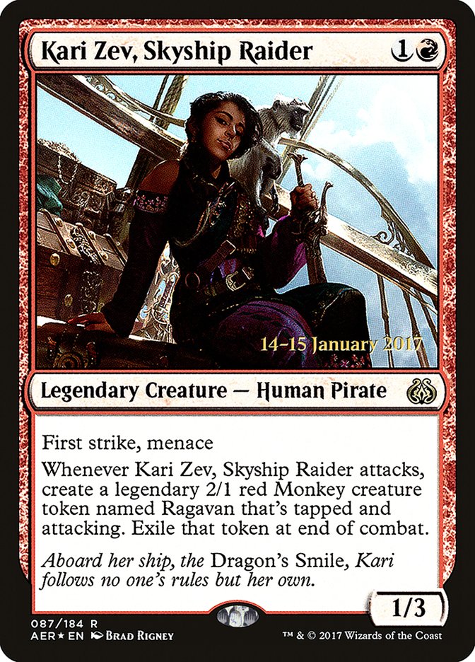 Kari Zev, Skyship Raider [Aether Revolt Prerelease Promos] | Galactic Gamez