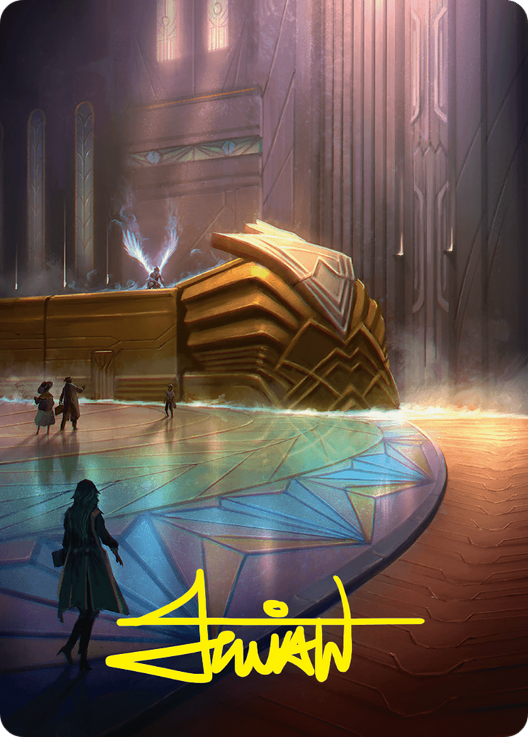 Plains Art Card (21/54) (Gold-Stamped Signature) [Foundations Art Series] | Galactic Gamez