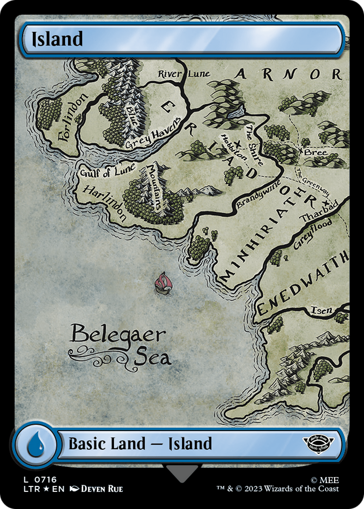 Island (0716) (Surge Foil) [The Lord of the Rings: Tales of Middle-Earth] | Galactic Gamez