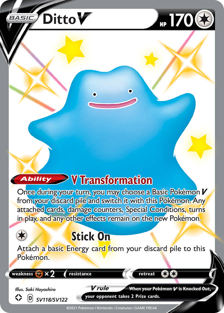 Ditto V (SV118/SV122) [Sword & Shield: Shining Fates] | Galactic Gamez