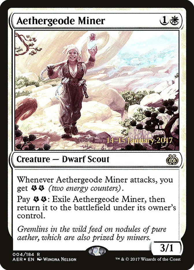 Aethergeode Miner [Aether Revolt Prerelease Promos] | Galactic Gamez