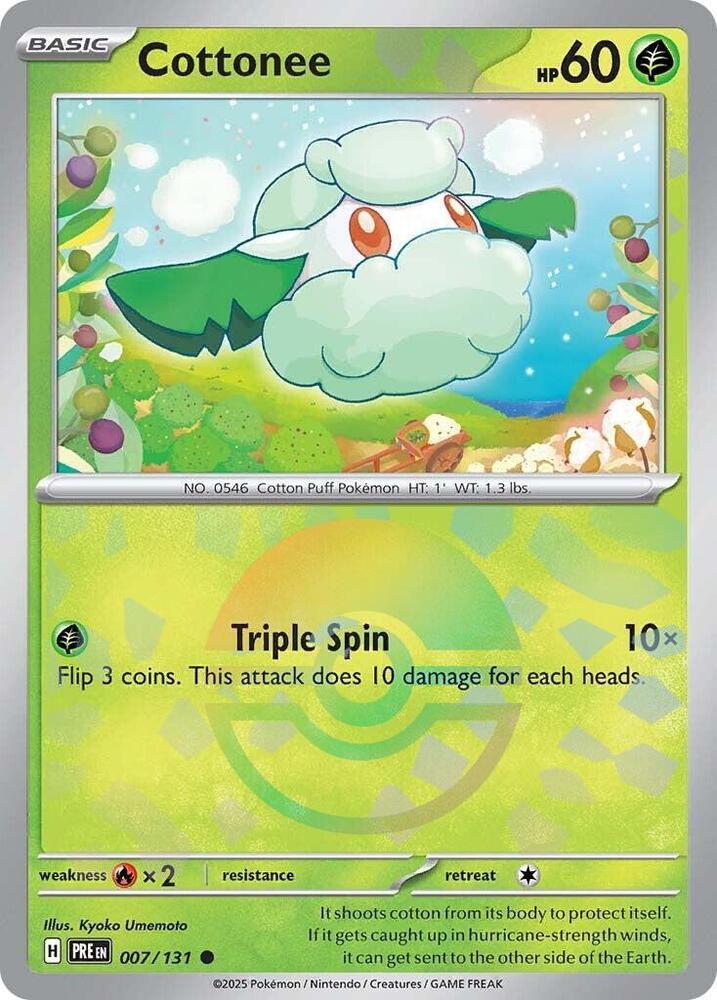 Cottonee (007/131) (Poke Ball Pattern) [Scarlet & Violet: Prismatic Evolutions] | Galactic Gamez