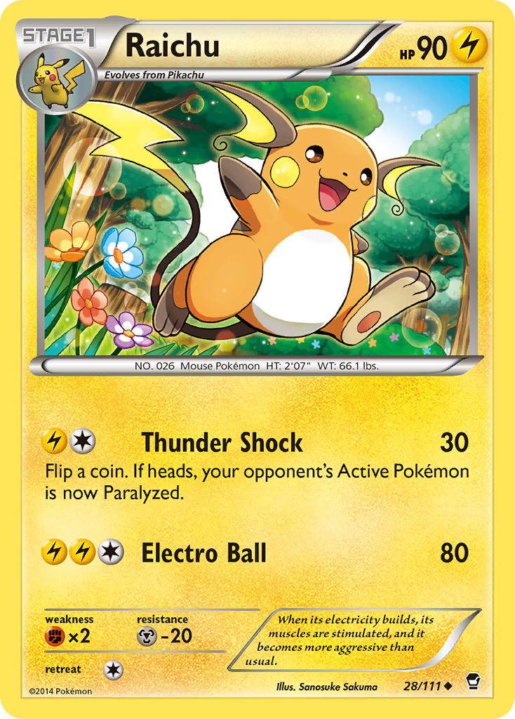 Raichu (28/111) [XY: Furious Fists] | Galactic Gamez