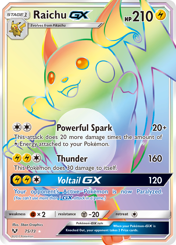 Raichu GX (75/73) [Sun & Moon: Shining Legends] | Galactic Gamez
