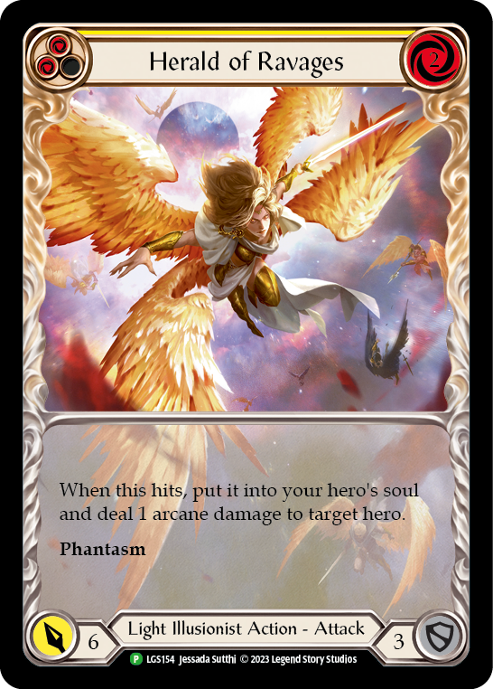 Herald of Ravages (Yellow) (Extended Art) [LGS154] (Promo)  Rainbow Foil | Galactic Gamez