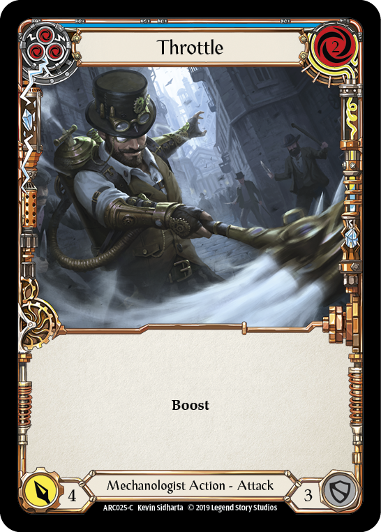 Throttle (Blue) [ARC025-C] (Arcane Rising)  1st Edition Rainbow Foil | Galactic Gamez