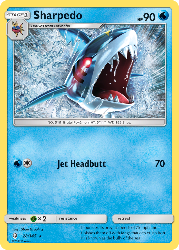 Sharpedo (28/145) [Sun & Moon: Guardians Rising] | Galactic Gamez