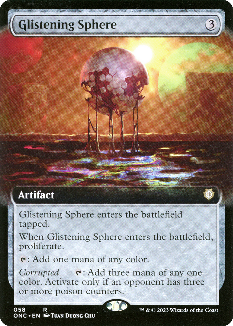 Glistening Sphere (Extended Art) [Phyrexia: All Will Be One Commander] | Galactic Gamez