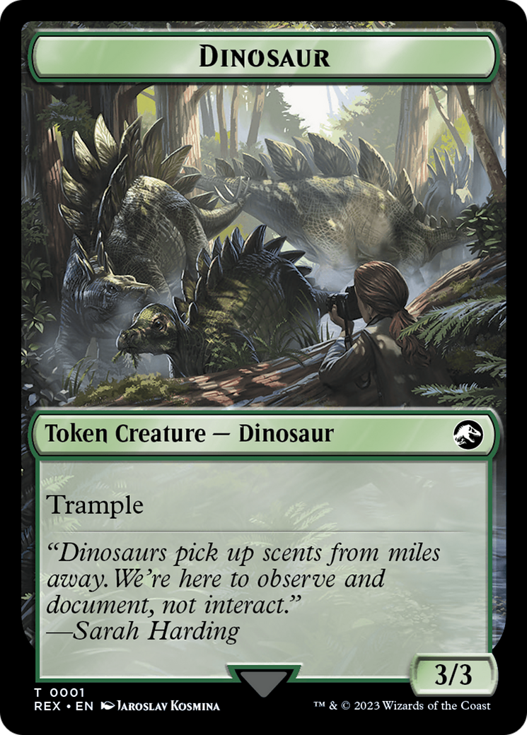 Fungus Dinosaur // Dinosaur (0001) Double-Sided Token [The Lost Caverns of Ixalan Tokens] | Galactic Gamez