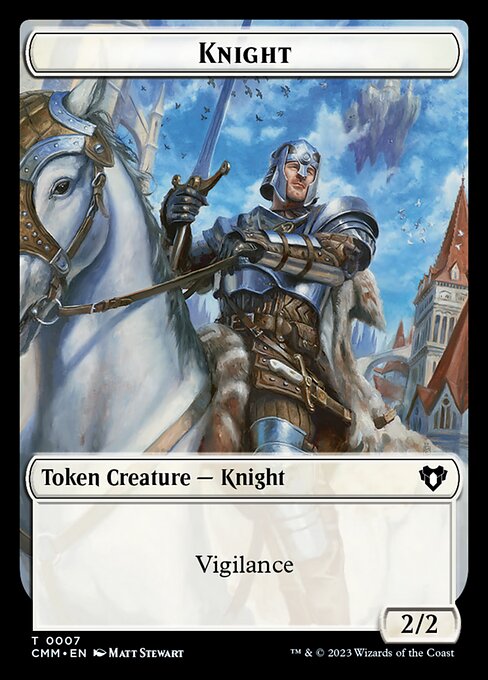 Treasure // Knight Double-Sided Token [Commander Masters Tokens] | Galactic Gamez