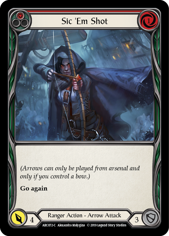 Sic 'Em Shot (Red) [ARC072-C] (Arcane Rising)  1st Edition Rainbow Foil | Galactic Gamez