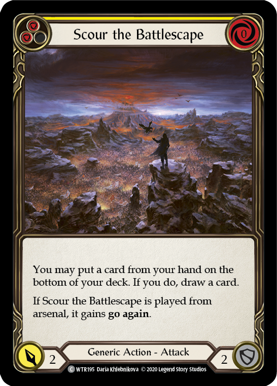 Scour the Battlescape (Yellow) [U-WTR195] (Welcome to Rathe Unlimited)  Unlimited Rainbow Foil | Galactic Gamez