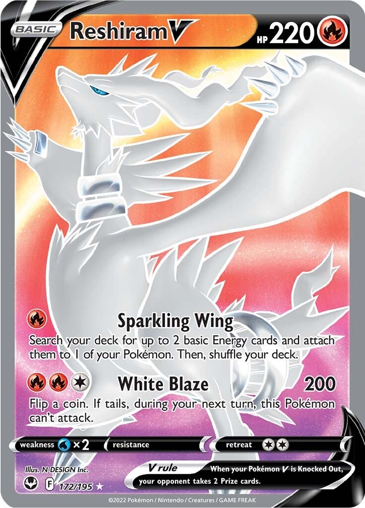 Reshiram V (172/195) [Sword & Shield: Silver Tempest] | Galactic Gamez