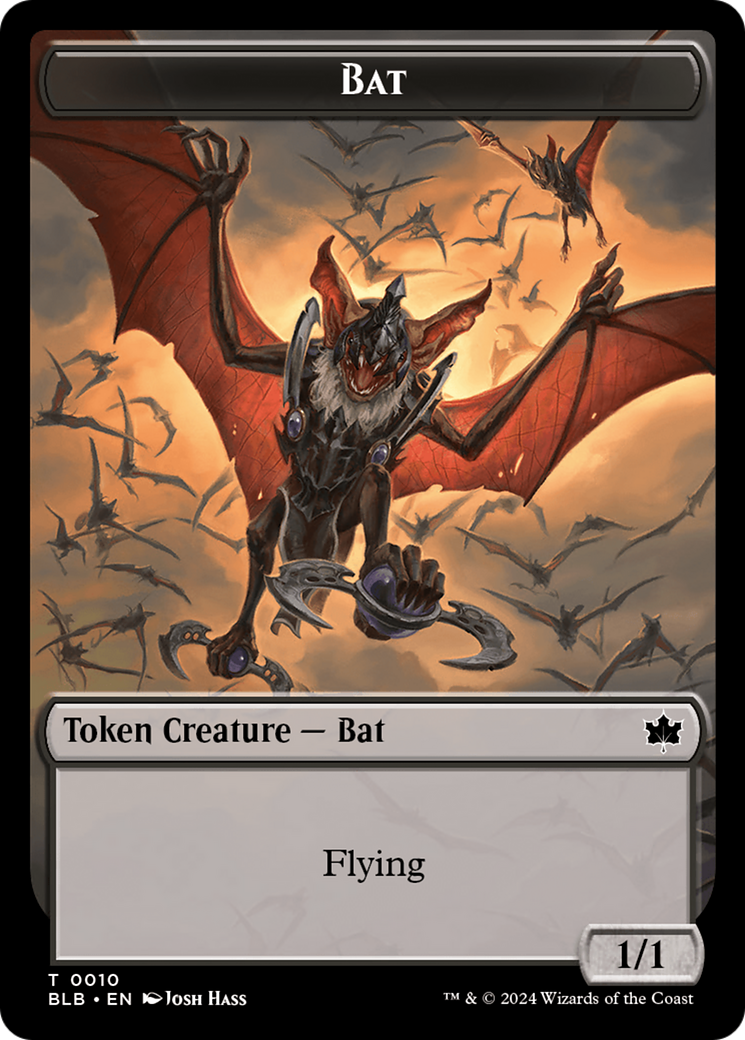 Bat // Warren Warleader Double-Sided Token [Bloomburrow Tokens] | Galactic Gamez