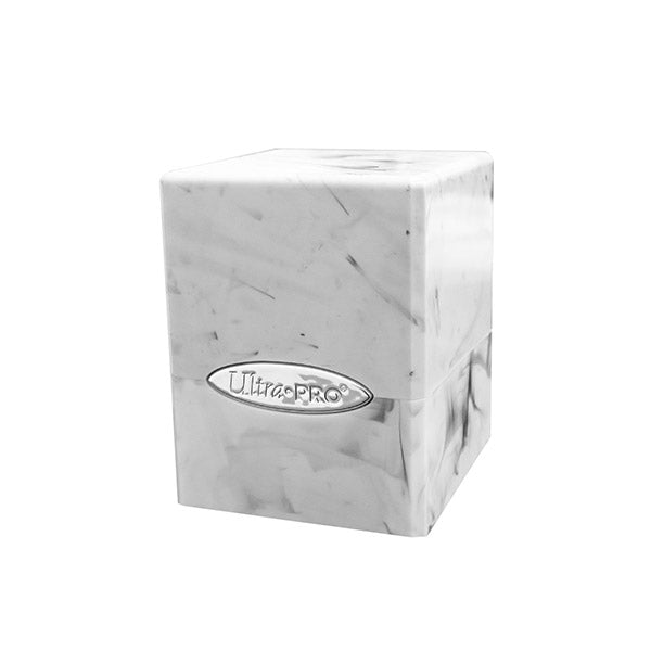 Deckbox: Satin Cube 100+ Marble- Lime Black/White | Galactic Gamez