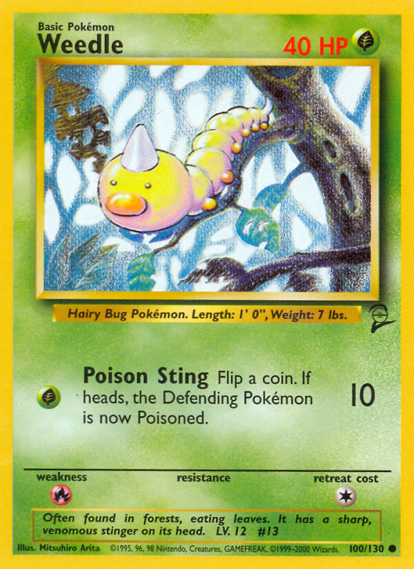Weedle (100/130) [Base Set 2] | Galactic Gamez