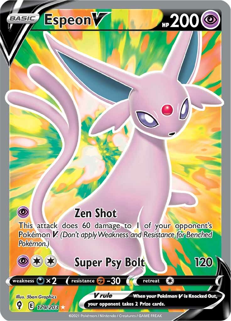 Espeon V (179/203) [Sword & Shield: Evolving Skies] | Galactic Gamez