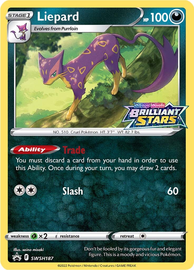 Liepard (SWSH187) (Prerelease Promo) [Sword & Shield: Black Star Promos] | Galactic Gamez