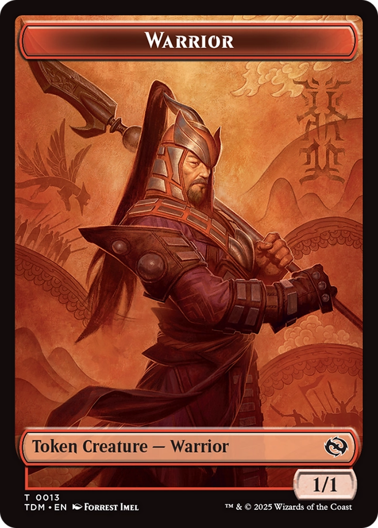 Dragon (0011) // Warrior Double-Sided Token [Tarkir: Dragonstorm Tokens] | Galactic Gamez