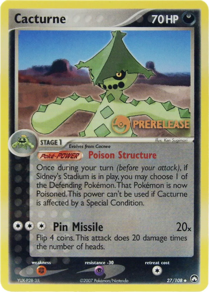 Cacturne (27/108) (Prerelease Promo) [EX: Power Keepers] | Galactic Gamez