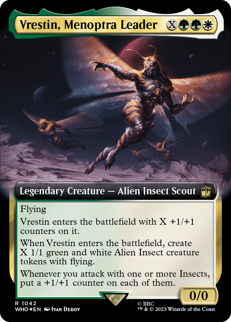 Vrestin, Menoptra Leader (Extended Art) (Surge Foil) [Doctor Who] | Galactic Gamez