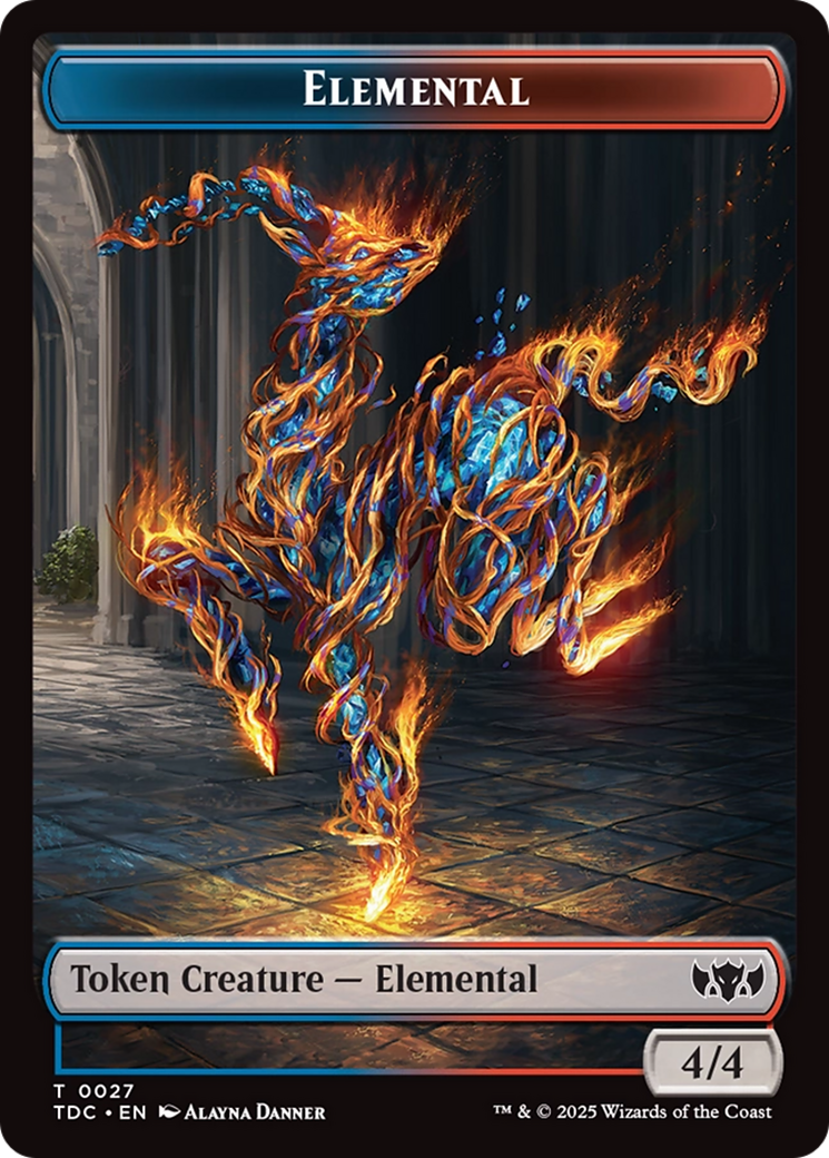 Elemental (0027) // Monk Double-Sided Token [Tarkir: Dragonstorm Commander Tokens] | Galactic Gamez