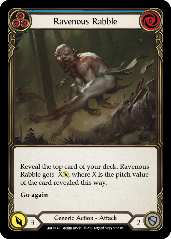 Ravenous Rabble (Blue) [ARC193-C] (Arcane Rising)  1st Edition Rainbow Foil | Galactic Gamez