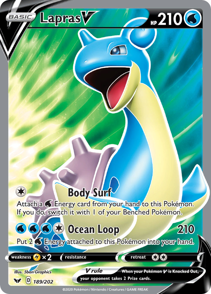 Lapras V (189/202) [Sword & Shield: Base Set] | Galactic Gamez