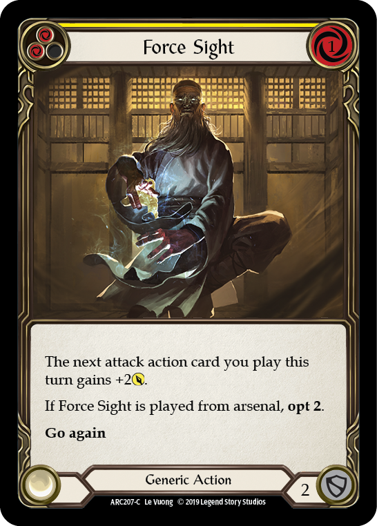Force Sight (Yellow) [ARC207-C] (Arcane Rising)  1st Edition Rainbow Foil | Galactic Gamez