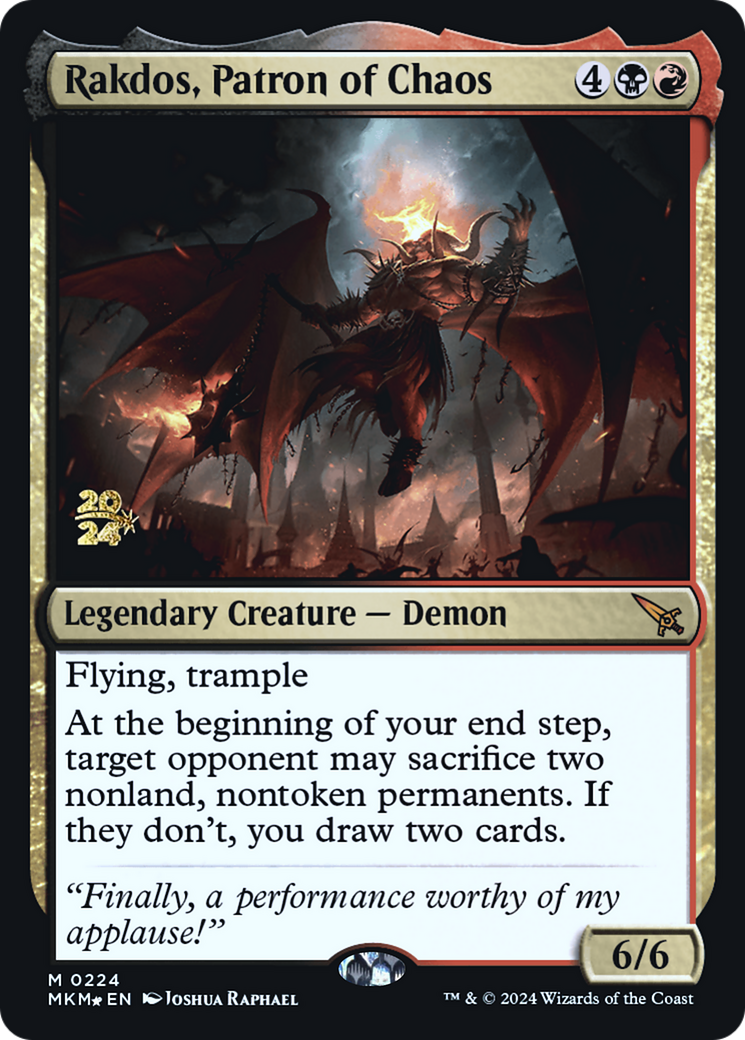 Rakdos, Patron of Chaos [Murders at Karlov Manor Prerelease Promos] | Galactic Gamez