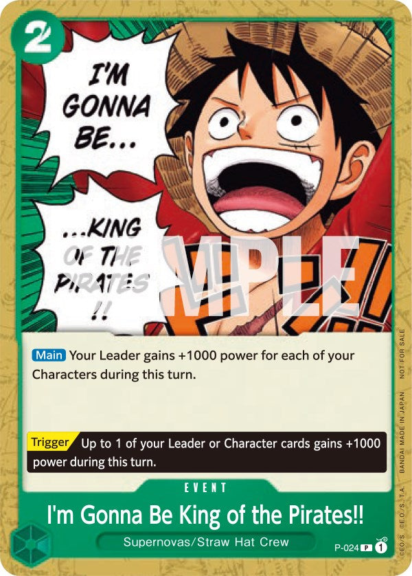 I'm Gonna Be King of the Pirates!! [One Piece Promotion Cards] | Galactic Gamez