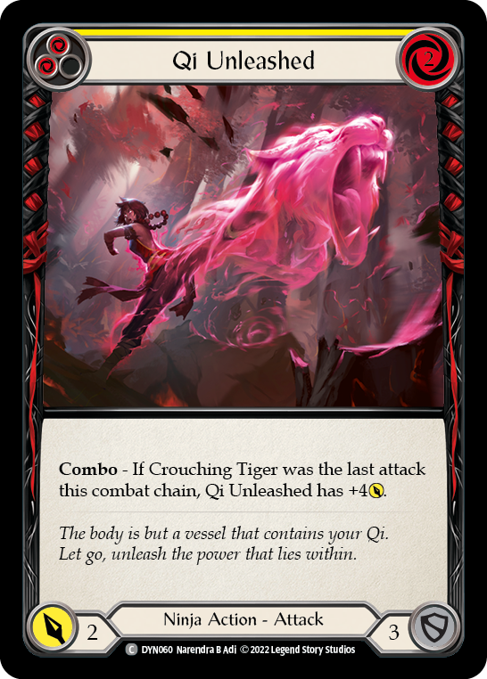 Qi Unleashed (Yellow) [DYN060] (Dynasty)  Rainbow Foil | Galactic Gamez